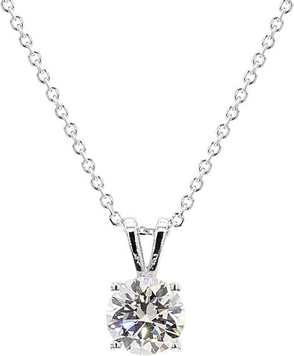 THE REAL DEAL FOR YOU 2.5 Carat TW IGI Certified Round Cut Lab Grown Diamond 4 Prong Pendant Necklace 18" 14K Yellow Gold - D-E Color, VVS-VS Clarity