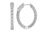 14K White Gold 2 Carat TW Certified Round Lab Grown Diamond Solitaire Hoop Earrings for Women - G-H Color, VVS-VS Clarity - Perfect Jewelry Gift
