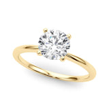 14K Yellow Gold Lab Grown Solitaire Round Cut IGI CERTIFIED Diamond Engagement Ring - Jewelry Gift for Womens or Birthday, Wedding (4 Carat TW D-E Color VVS-VS Clarity)(Ring Size: 5.5)