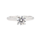 Round Shape Lab Grown Diamonds 1 Carat TW Solitaire Ring for Women in 14K White Gold, 4 Prong Rings for Engagement, Wedding, Gift or any Occasion Size 7 Color F-G, Clarity VVS-VS