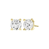 14K Yellow Gold IGI Certified Lab Grown Diamond Solitaire Stud Earrings for Women 0.75Carat Secure Push Back 4 Prong Round, D-E Color, VVS-VS Clarity