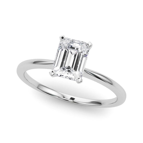 14K White Gold Lab Grown Solitaire Emerald Cut IGI CERTIFIED Diamond Engagement Ring - Jewelry Gift for Womens or Birthday, Wedding (5 Carat TW D-E Color VVS-VS Clarity)(Ring Size: 9.5)