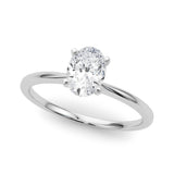 14K White Gold Lab Grown Solitaire Oval Cut IGI CERTIFIED Diamond Engagement Ring - Jewelry Gift for Womens or Birthday, Wedding (4 Carat TW D-E Color VVS-VS Clarity)(Ring Size: 9.5)