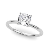 14K White Gold Lab Grown Solitaire Cushion Cut IGI CERTIFIED Diamond Engagement Ring - Jewelry Gift for Womens or Birthday, Wedding (4 Carat TW D-E Color VVS-VS Clarity)(Ring Size: 5)