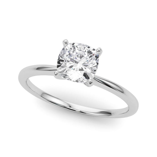 14K White Gold Lab Grown Solitaire Cushion Cut IGI CERTIFIED Diamond Engagement Ring - Jewelry Gift for Womens or Birthday, Wedding (2 Carat TW D-E Color VVS-VS Clarity)(Ring Size: 5.5)