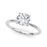 14K White Gold Lab Grown Solitaire Round Cut IGI CERTIFIED Diamond Engagement Ring - Jewelry Gift for Womens or Birthday, Wedding (1 Carat TW D-E Color VVS-VS Clarity)(Ring Size: 9.5)