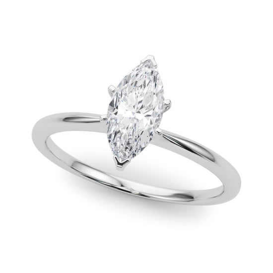 14K White Gold Lab Grown Solitaire Marquise Cut IGI CERTIFIED Diamond Engagement Ring - Jewelry Gift for Womens or Birthday, Wedding (5 Carat TW D-E Color VVS-VS Clarity)(Ring Size: 4.5)