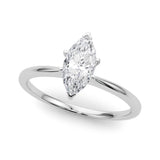 14K White Gold Lab Grown Solitaire Marquise Cut IGI CERTIFIED Diamond Engagement Ring - Jewelry Gift for Womens or Birthday, Wedding (5 Carat TW D-E Color VVS-VS Clarity)(Ring Size: 4.5)