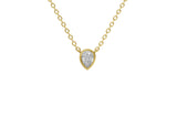 14K Yellow Gold 2 Carat TW LAB-GROWN Bezel Pear Diamond Pendant Necklace 4 Prong Value Collection (E-F Color VVS-VS Clarity)