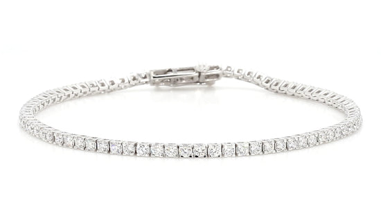 Lab-Grown Diamond Tennis Bracelet in 14K White Gold with 7-Inch Length for Women, Best Jewelry Gift ( CTTW 2 Diamond Size 1.7 mm ) ( Color E-F, Clarity VVS-VS)