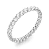 14K White Gold 5.58 Carat TW Lab Grown 18 Round Cut Diamond Eternity Ring, Size - 7.5