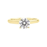 Round Shape Lab Grown Diamonds 0.25 Carat TW Solitaire Ring for Women in 14K Yellow Gold, 4 Prong Rings for Engagement, Wedding, Gift or any Occasion Size 6 Color F-G, Clarity VVS-VS