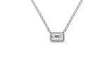 14K White Gold 4 Carat TW LAB-GROWN Bezel Emerald Diamond Pendant Necklace 4 Prong Value Collection (E-F Color VVS-VS Clarity)