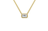 14K Yellow Gold 3 Carat TW LAB-GROWN Bezel Emerald Diamond Pendant Necklace 4 Prong Value Collection (E-F Color VVS-VS Clarity)