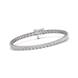 Round Shape Lab Grown Diamonds (7 Carat TW) Tennis Bracelet for Women in 14K White Gold, 7 Inches Long (Color F-G, Clarity VVS-VS)