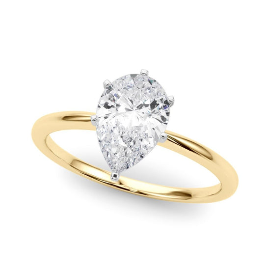 14K Yellow Gold Lab Grown Solitaire Pear Cut IGI CERTIFIED Diamond Engagement Ring - Jewelry Gift for Womens or Birthday, Wedding (1.5 Carat TW D-E Color VVS-VS Clarity)(Ring Size: 4.5)