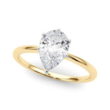 14K Yellow Gold Lab Grown Solitaire Pear Cut IGI CERTIFIED Diamond Engagement Ring - Jewelry Gift for Womens or Birthday, Wedding (1.5 Carat TW D-E Color VVS-VS Clarity)(Ring Size: 4.5)