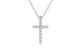 14K White Gold 4 Carat TW LAB-GROWN Diamond Cross Pendant Necklace 4 Prong Value Collection (E-F Color VVS-VS Clarity)