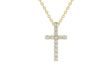 14K Yellow Gold 4 Carat TW LAB-GROWN Diamond Cross Pendant Necklace 4 Prong Value Collection (E-F Color VVS-VS Clarity)