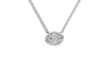 14K White Gold 4 Carat TW LAB-GROWN Bezel Oval Diamond Pendant Necklace 4 Prong Value Collection (E-F Color VVS-VS Clarity)