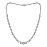14K White Gold Round Cut Lab-Grown 10 Carat TW Riviera Graduated Diamond Tennis Necklace 16" Gold Chain (E-F Color, VS Clarity) Prong Setting, A Graceful Gift
