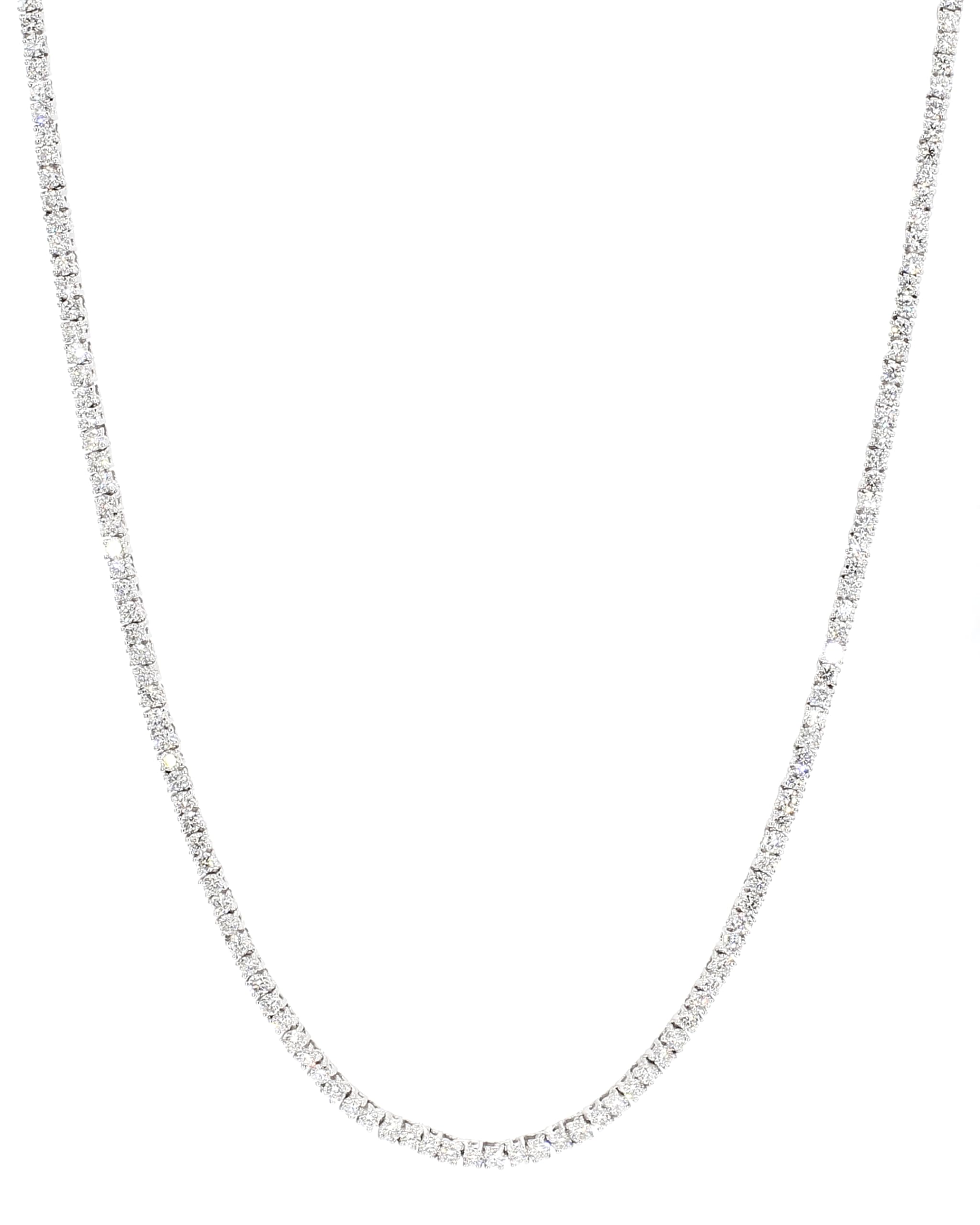 Lab Grown Round Shape Diamonds (5 Carat TW) Tennis Necklace for Women in 14K White Gold Comes with 18 inches Chain (Color F-G, Clarity VVS-VS)