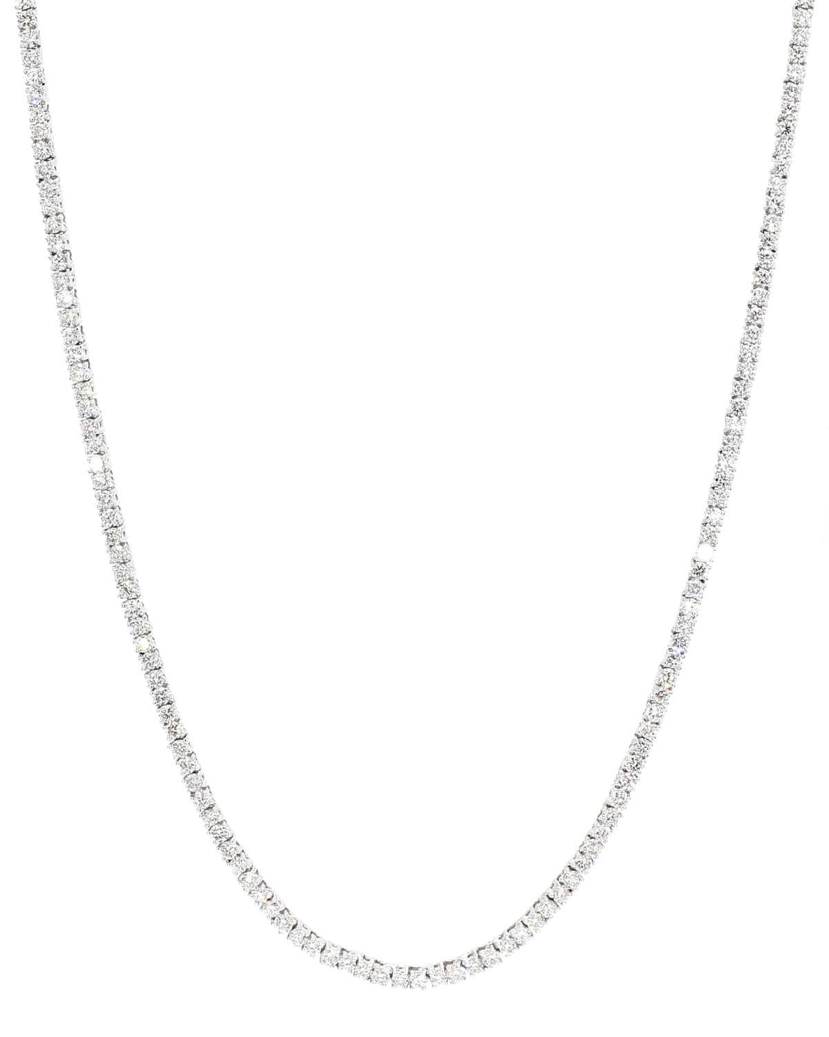 Lab Grown Round Shape Diamonds (5 Carat TW) Tennis Necklace for Women in 14K White Gold Comes with 18 inches Chain (Color F-G, Clarity VVS-VS)