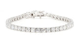 Round Shape Lab Grown Diamonds (10 Carat TW) Tennis Bracelet for Women in 14K White Gold - 7 Inches Long (Color F-G, Clarity VVS-VS)
