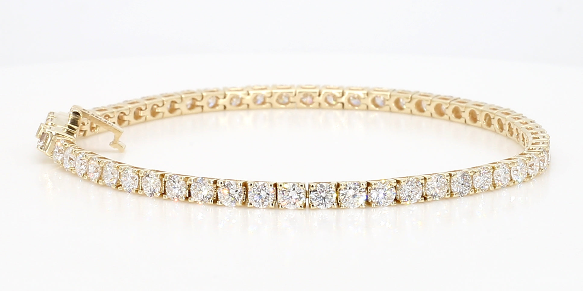 Round Shape Lab Grown Diamond Tennis Bracelet 1-10 Carat TW LW.