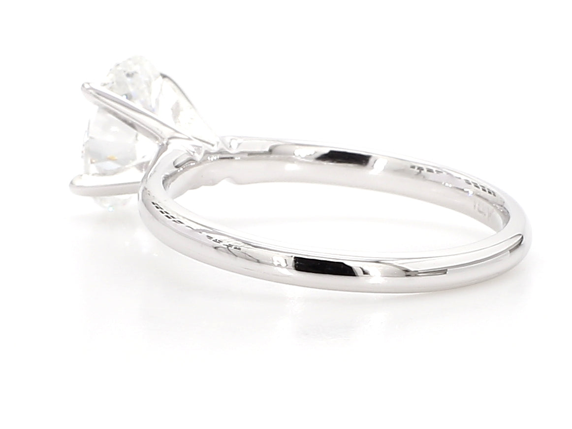 14K White Gold 1 Carat Lab Grown Solitaire Oval Cut IGI CERTIFIED Diamond Engagement Ring (1 Ct,D-E Color VVS-VS Clarity)